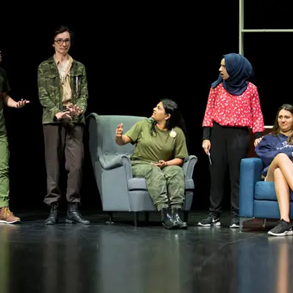 Senior students performing at a Shakespeare festival